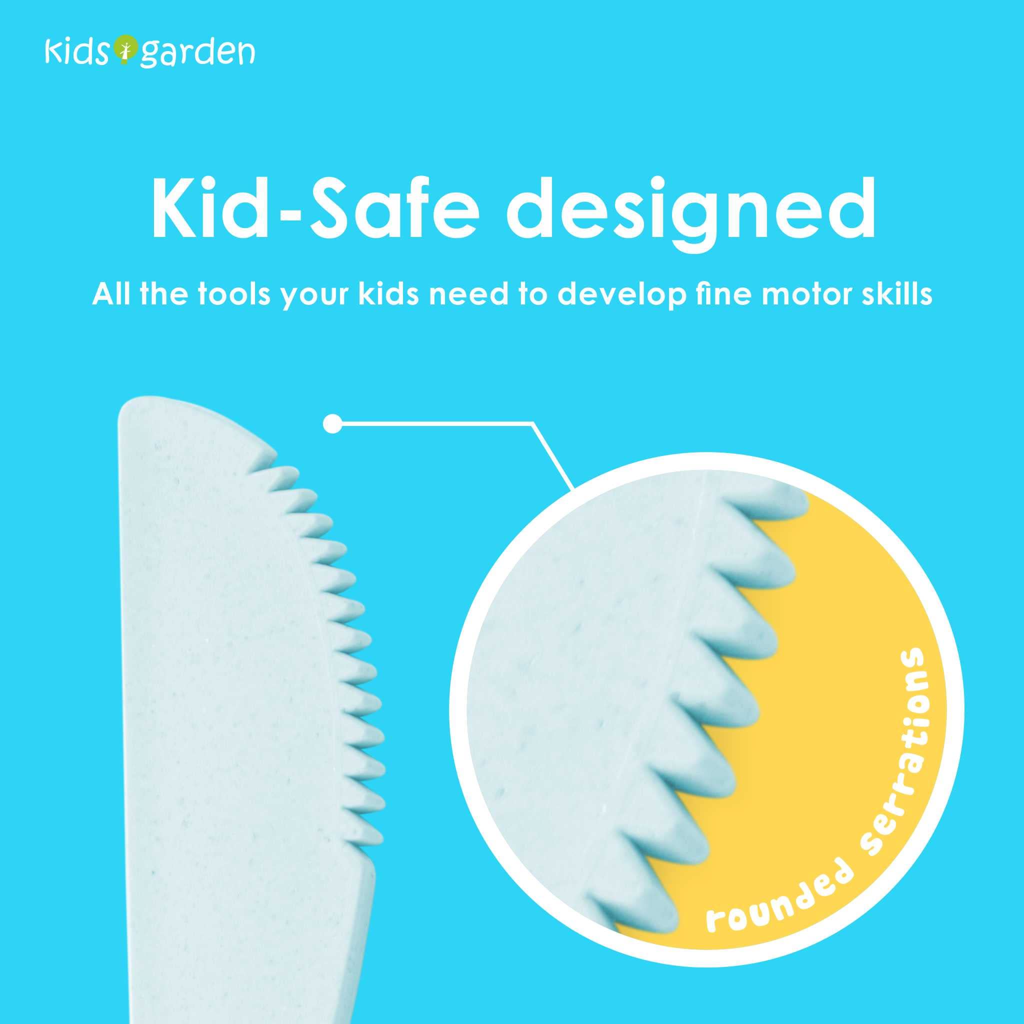 Kids garden fork enables easy food pickup for little hands