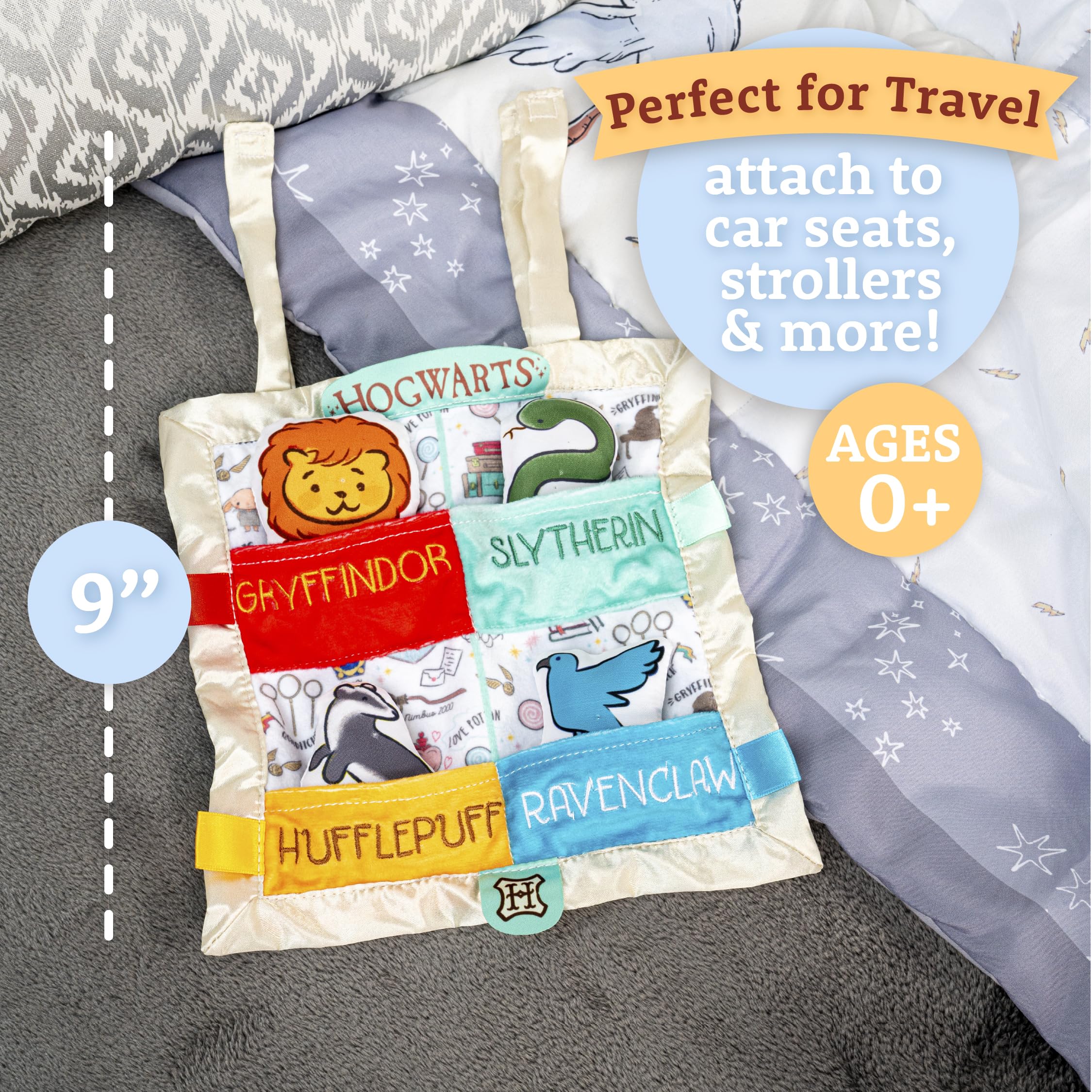 Kids Preferred Hogwarts House peek-a-boo blanket plush mascots promote comforting familiarity for little ones.