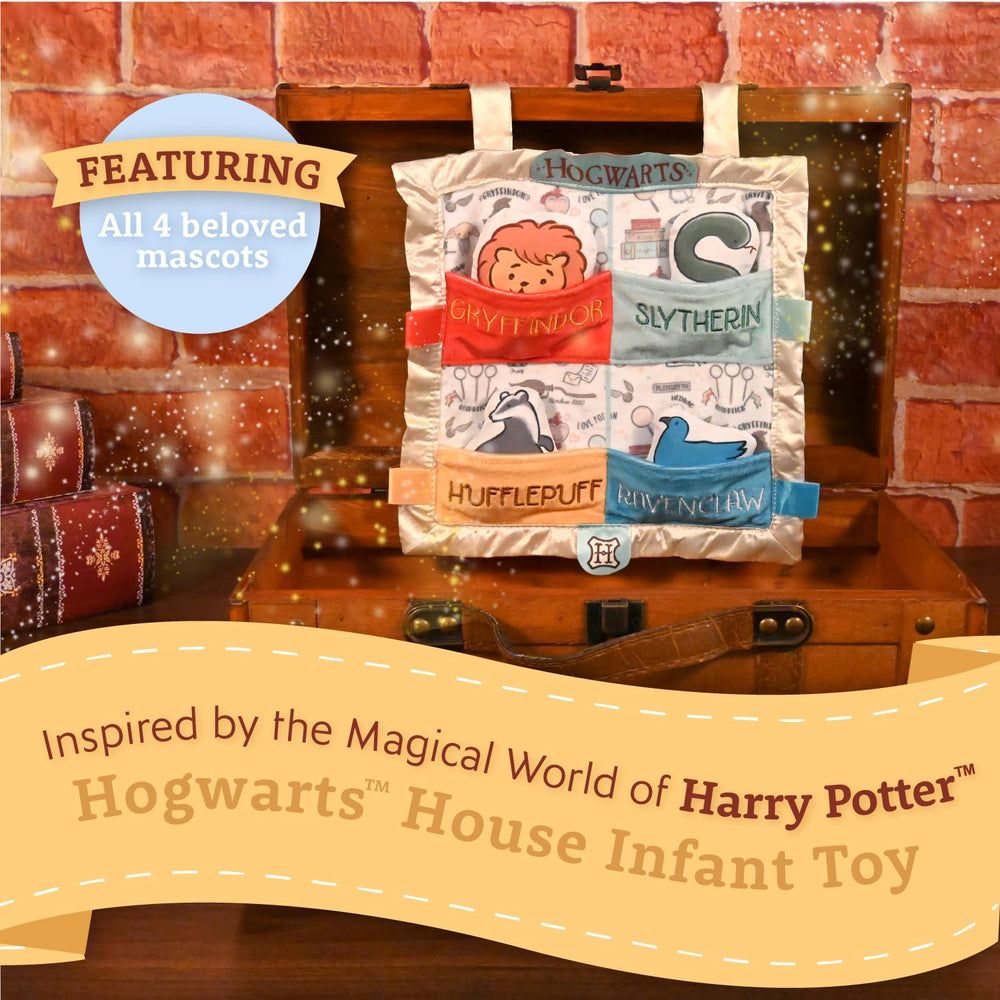 Kids Preferred Hogwarts House peek-a-boo blanket pockets for interactive play and discovery.