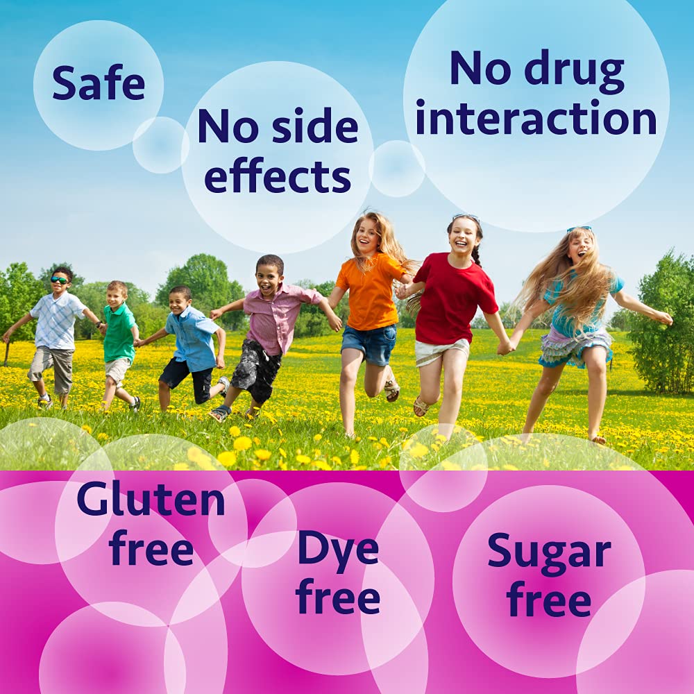 Kids Relief gluten-free dye-free sugar-free formula highlights clean ingredients.