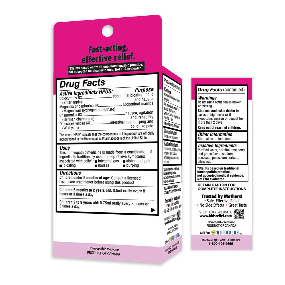 Kids Relief raspberry-flavor liquid ready for quick dosing.