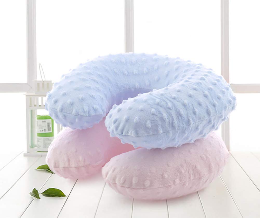 Kids travel neck pillow airplane use pink cushions head on flights