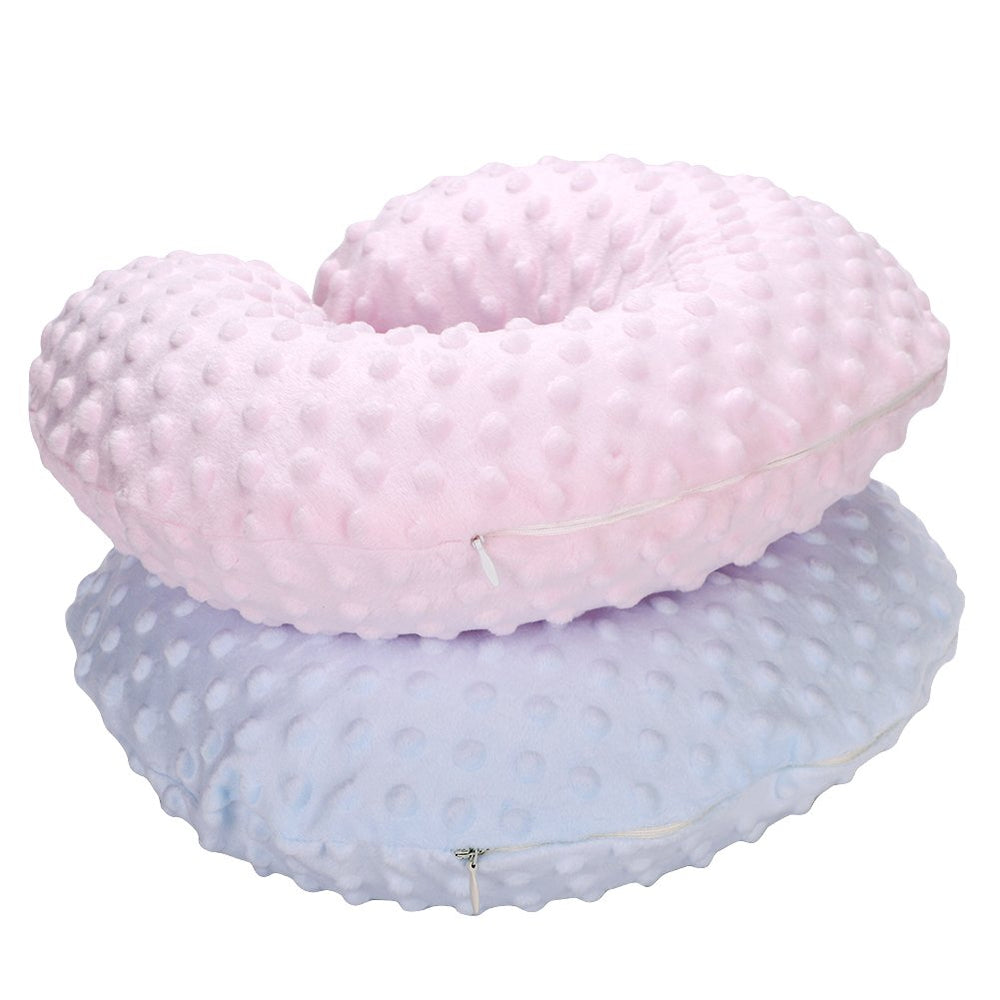 Kids travel neck pillow car-seat use pink supports comfort on road trips