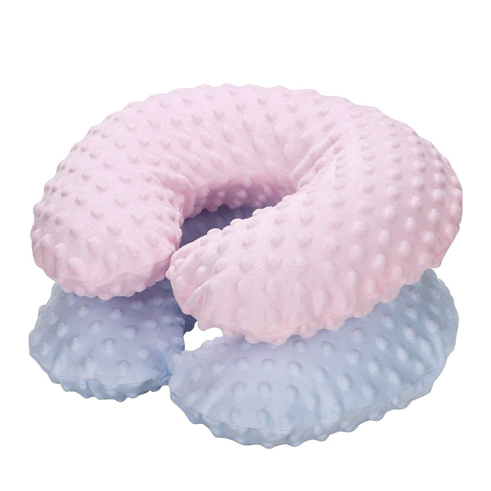Kids travel neck pillow machine washable pink for easy cleanup