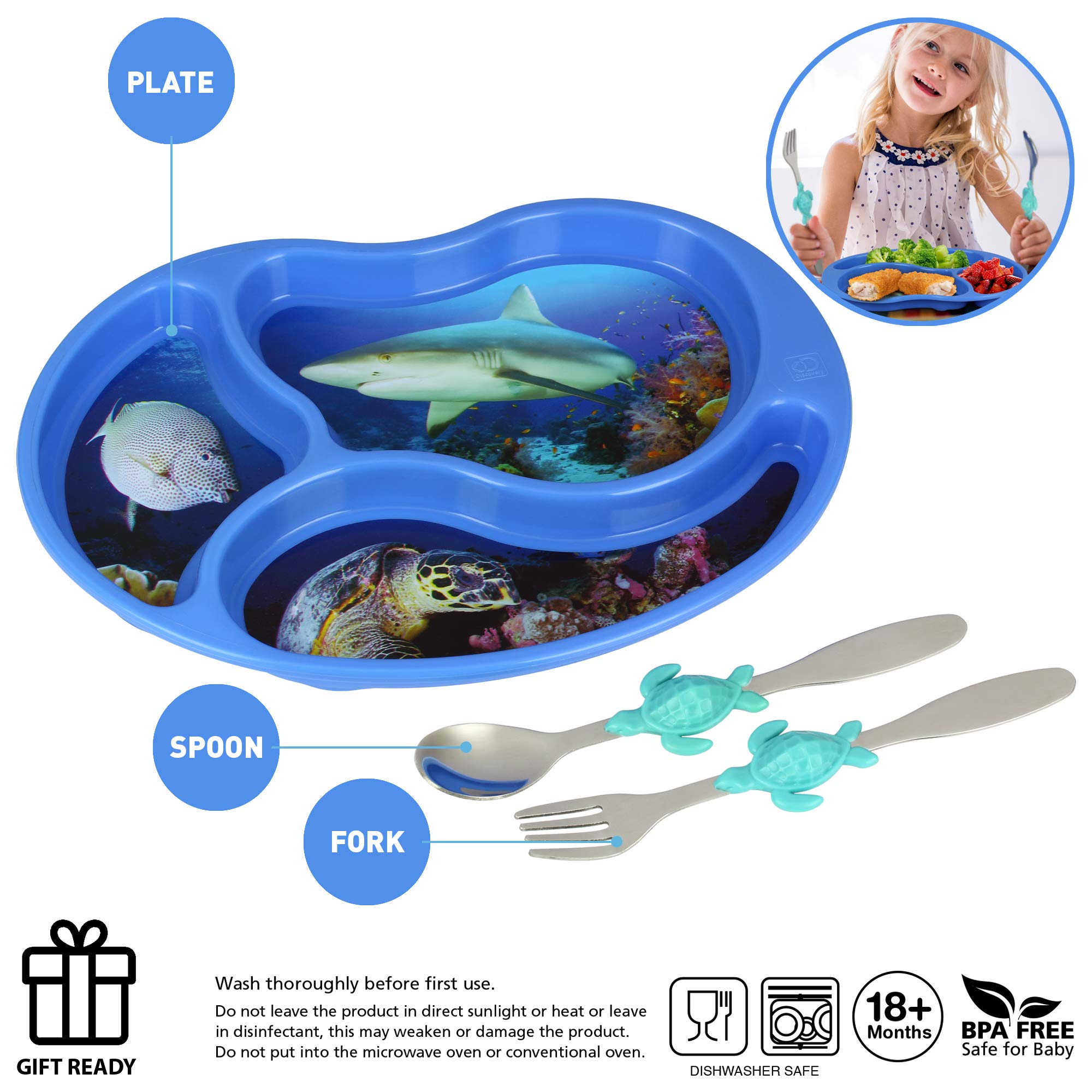 KidsFunwares Me Time Utensils Fork Spoon promote independent eating for kids.