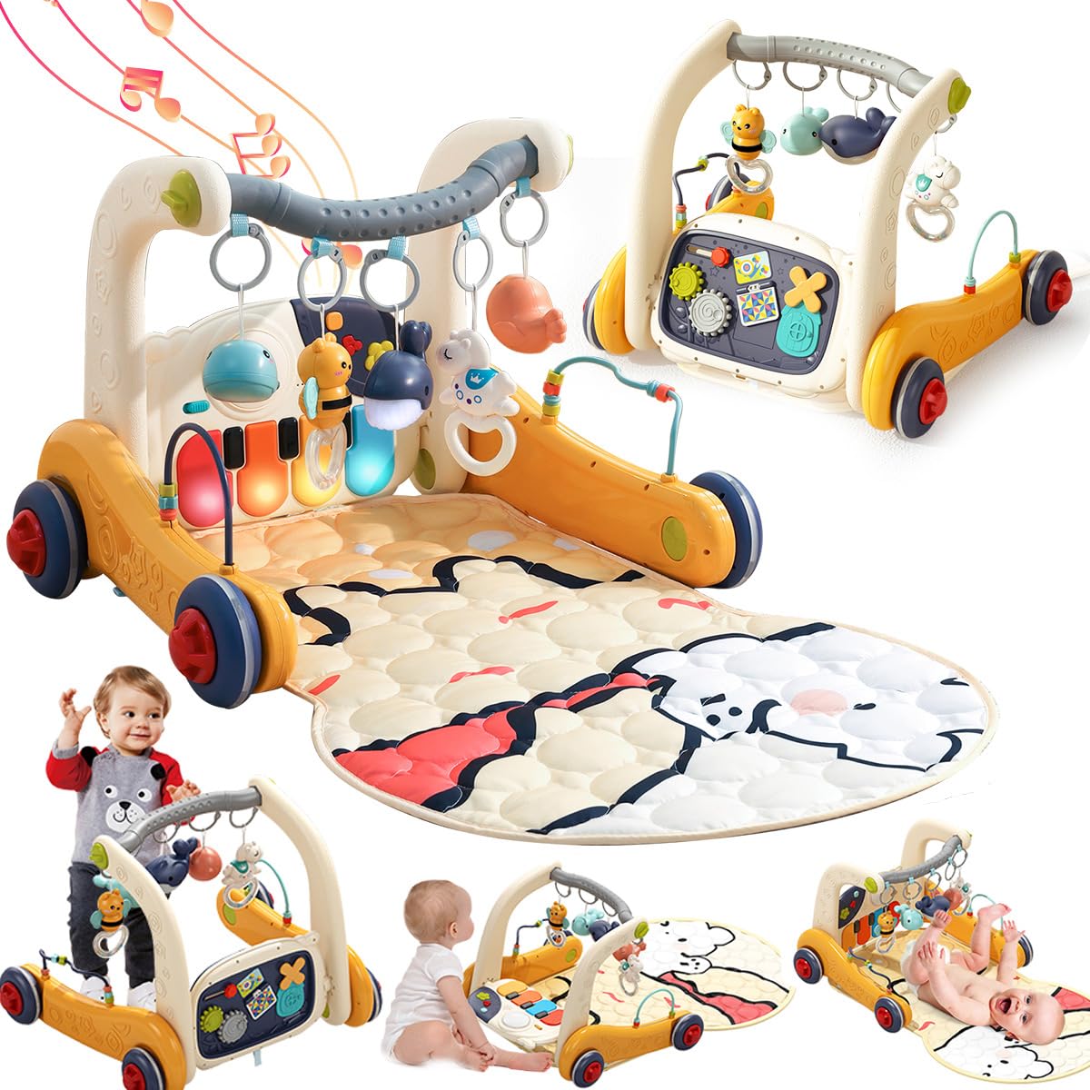 KidsMind 4in1 baby play mat kick-piano promotes early motor skills and musical curiosity.