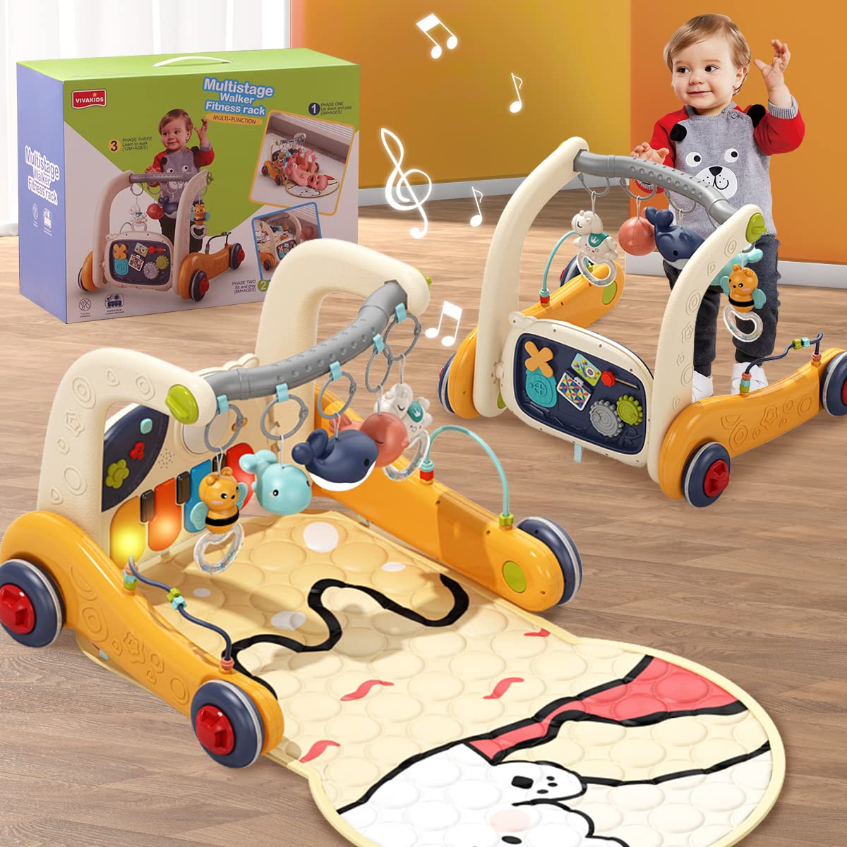KidsMind soft fabric baby gym mat offers a gentle surface and easy cleaning.