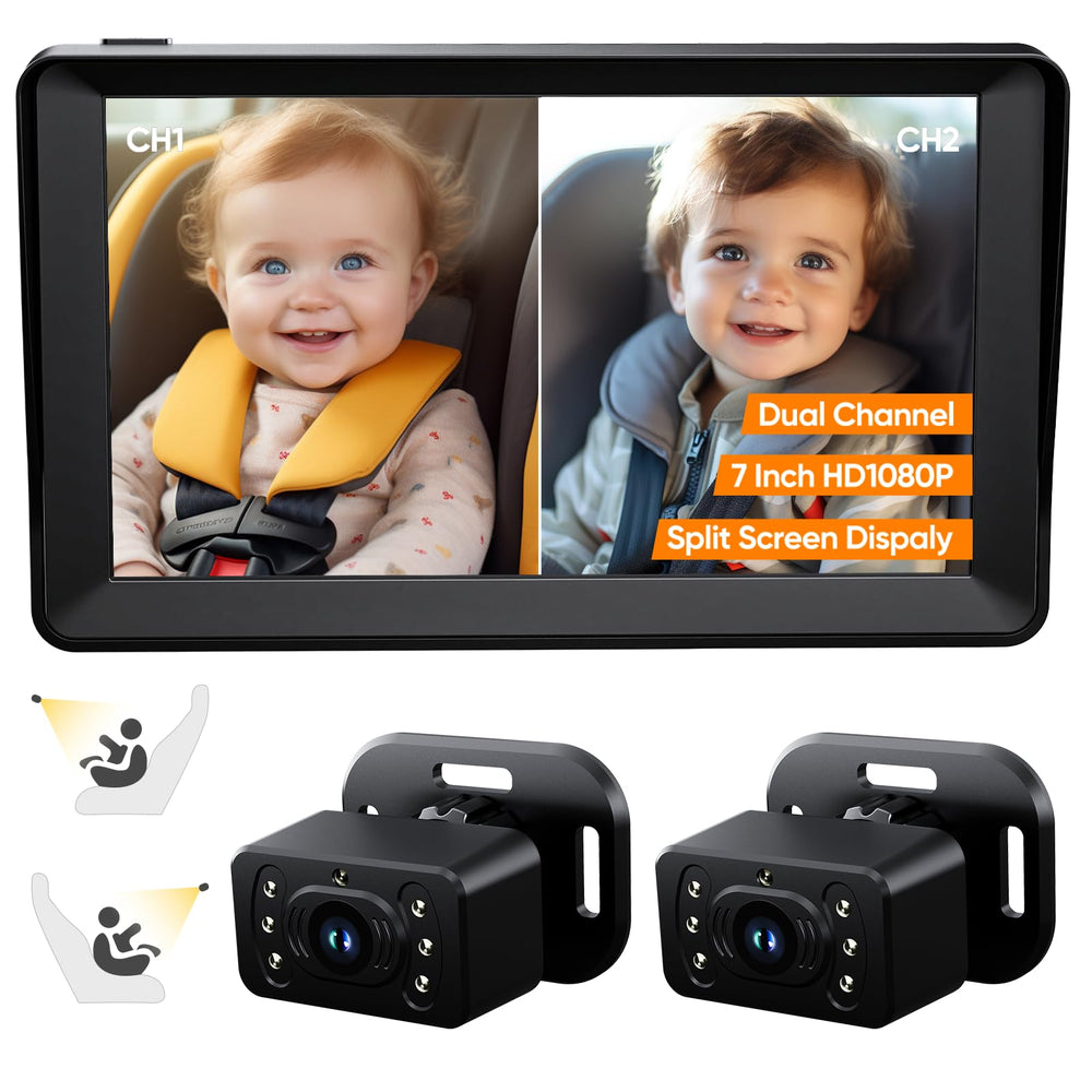Kidsneed baby car camera 7-inch display provides clear rear view for safer drives.