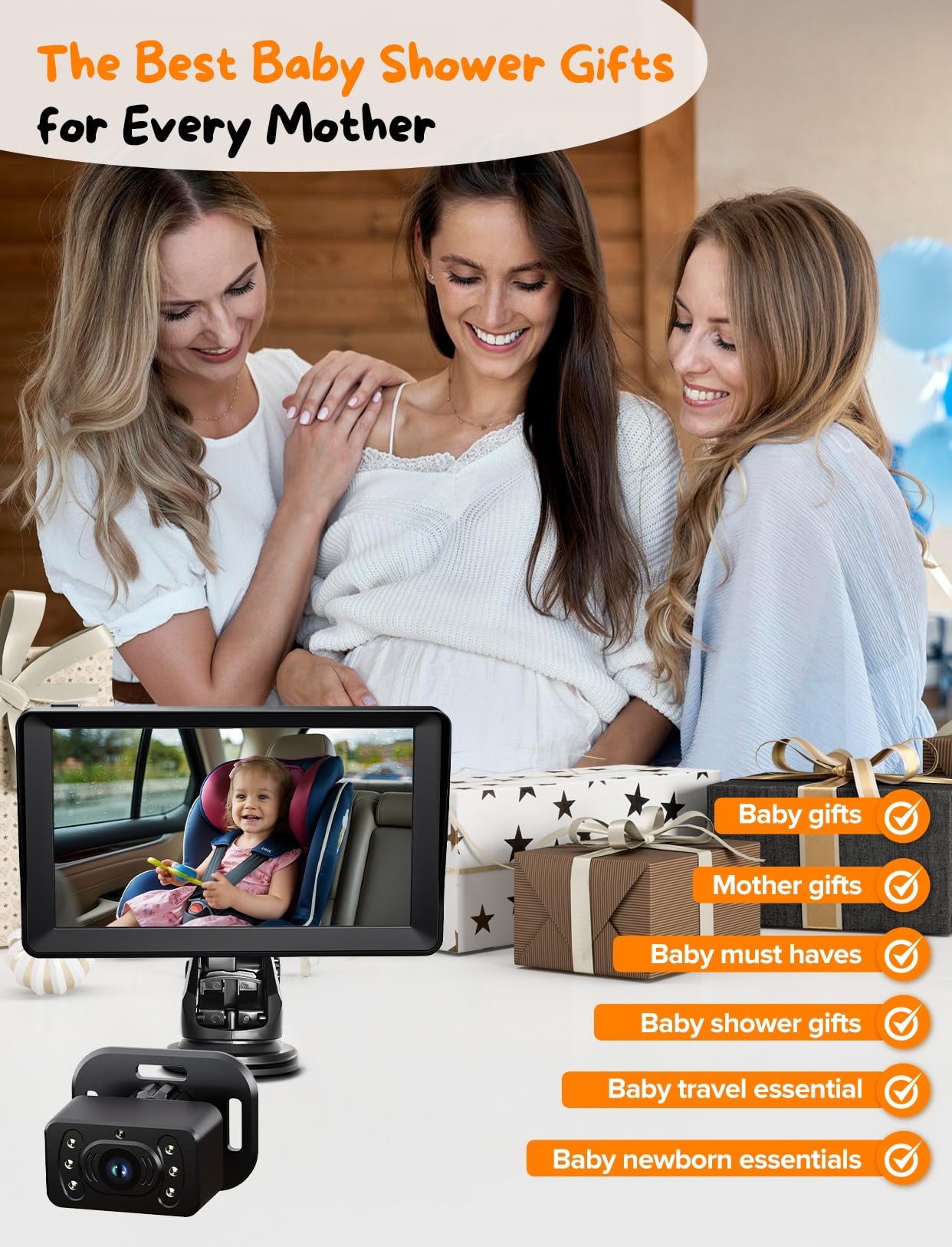 Kidsneed dash monitor with mirror mode for natural viewing.