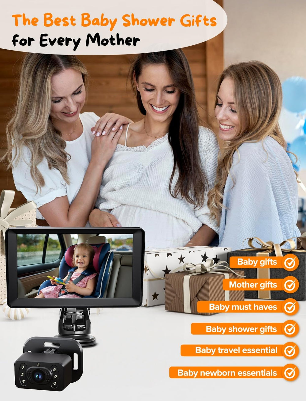 Kidsneed dash monitor with mirror mode for natural viewing.