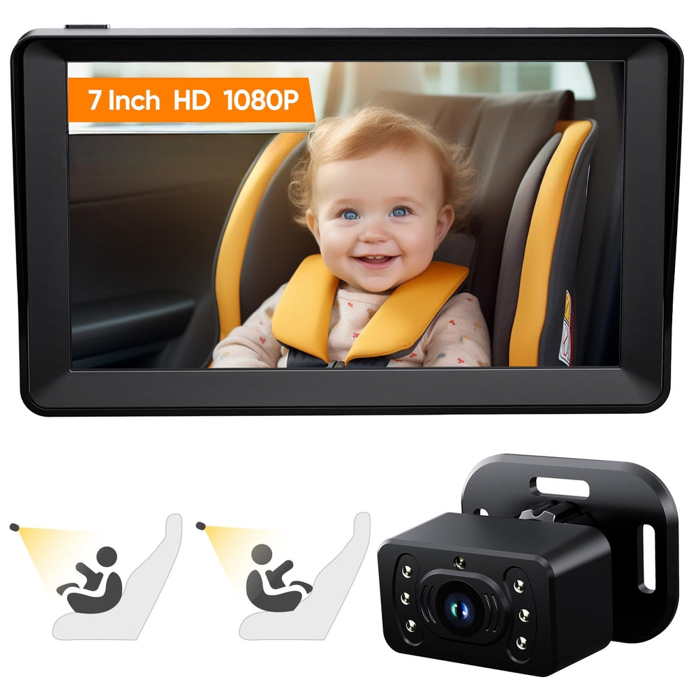 Kidsneed Baby Car Camera Monitor 7-Inch front view for clear on-the-road monitoring.