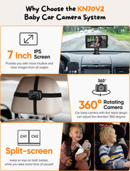 Kidsneed dual backseat cameras offer split-screen visibility for two kids.