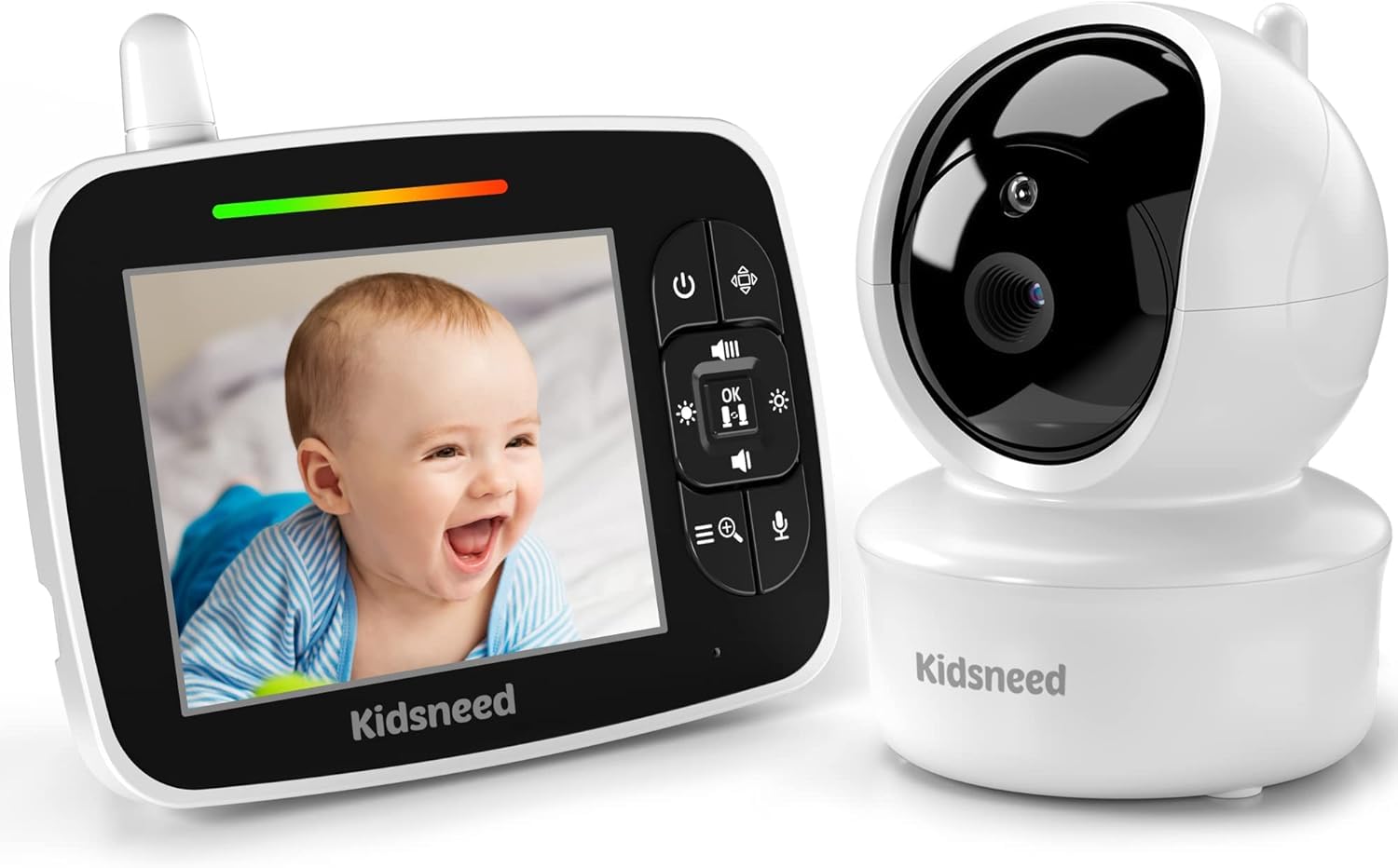 Kidsneed SM935A baby monitor with 3.5-inch display for clear baby viewing from any angle