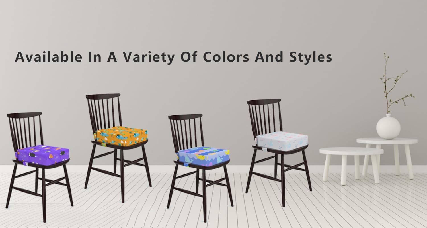 KIDUN booster seat size fits most chairs for versatile use.