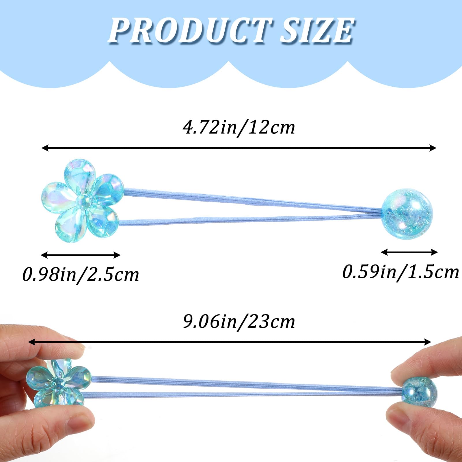Kifmurase pink camellia ball hair tie for cute, gentle ponytail styling and easy removal.