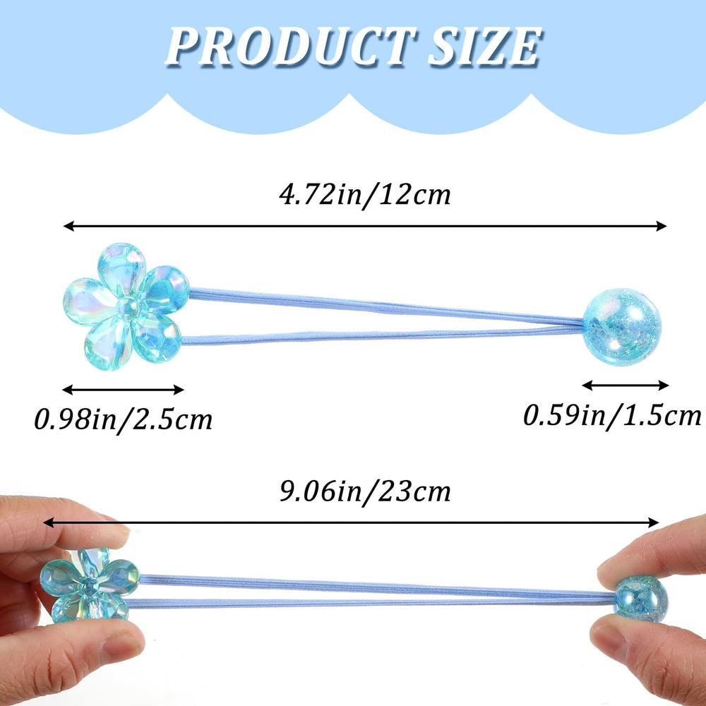 Kifmurase pink camellia ball hair tie for cute, gentle ponytail styling and easy removal.