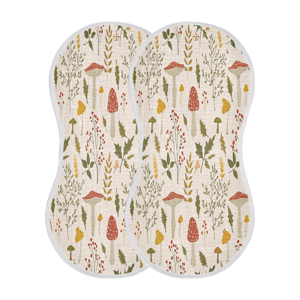 Kigai colorful mushroom pattern burp cloth demonstrates appealing nursery decor.