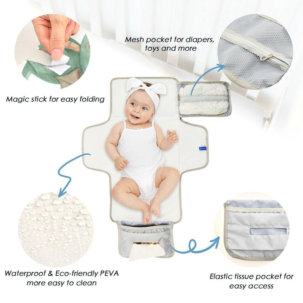 Kigai Cute Dragon changing pad wipe pocket holds full wipes bag