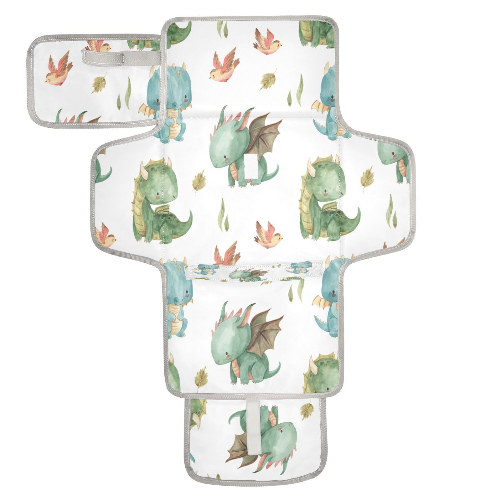 Kigai Cute Dragon changing pad folded for compact travel convenience