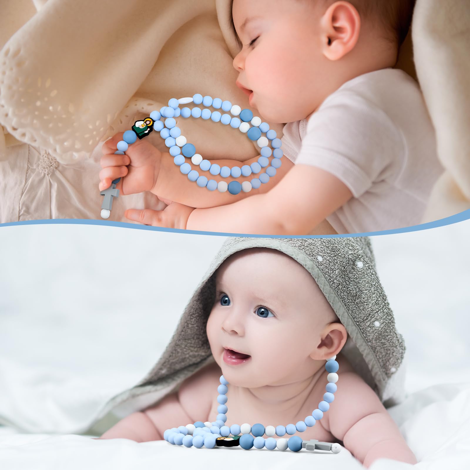 Kigeli cross baptism silicone rosary worn as necklace for ceremonies