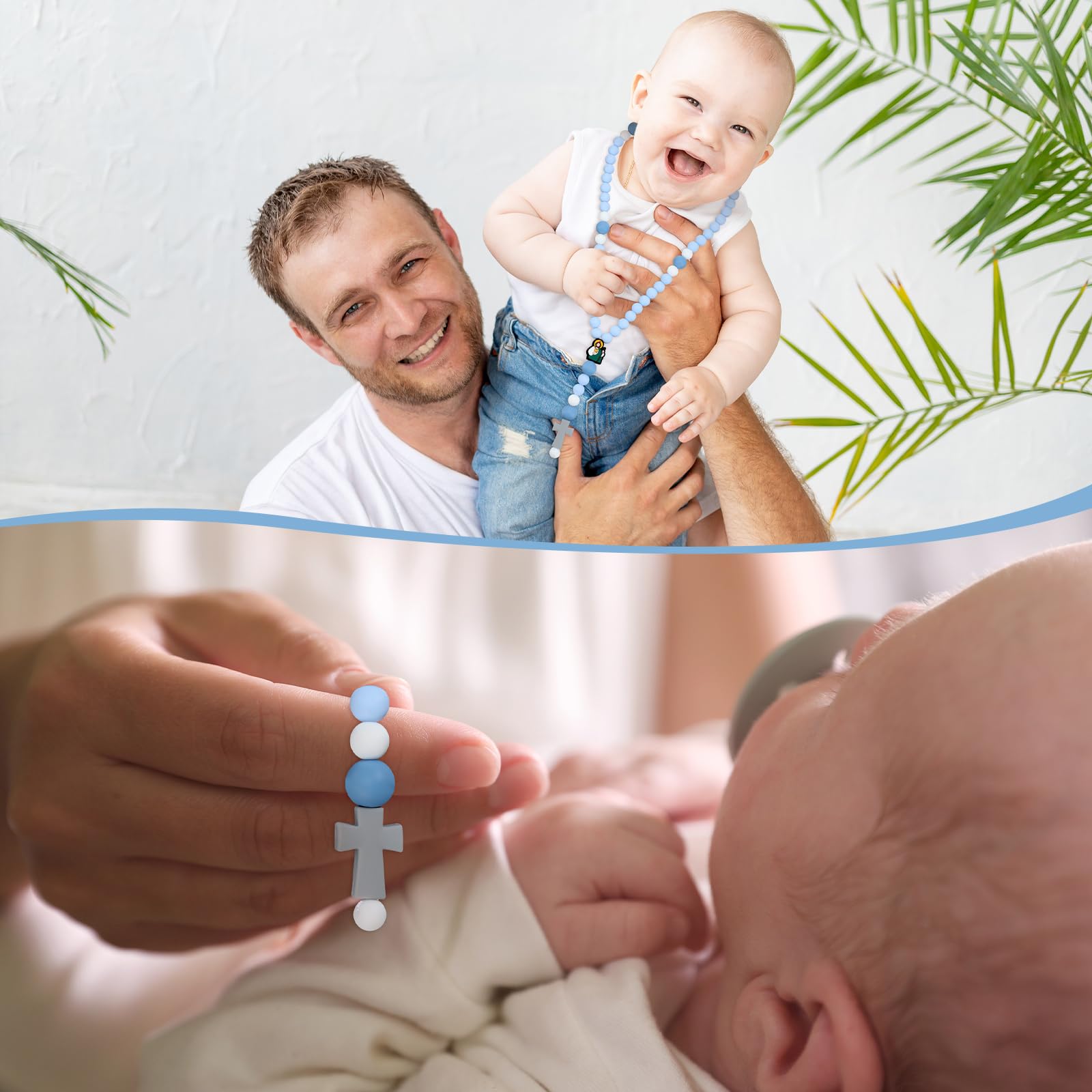 Kigeli cross baptism silicone rosary worn on wrist for versatile wear