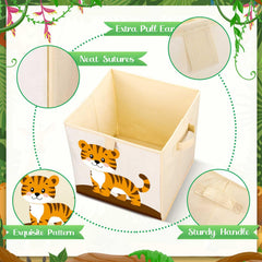 Kigley 10.63 inch cube bin offering sturdy, foldable storage in playrooms