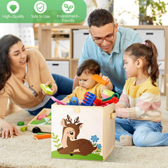 Kigley animal-themed cubes add decor while sorting clothes or books