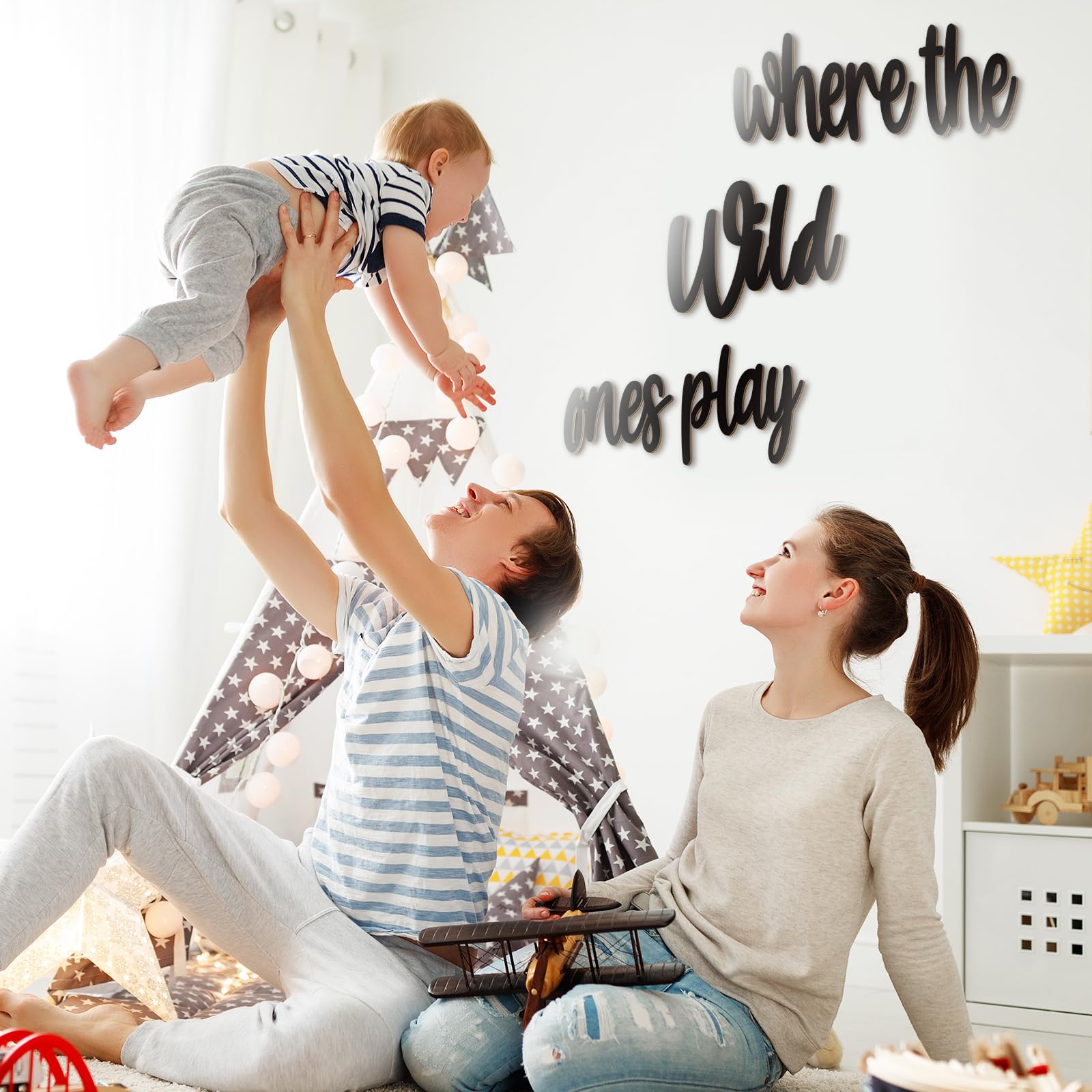 Kigley nursery-bedroom-wall-art-wood offers versatile placement in nursery or classroom.