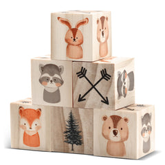 Kigley woodland animal block fox on wood adds playful nursery decor and kid-friendly texture