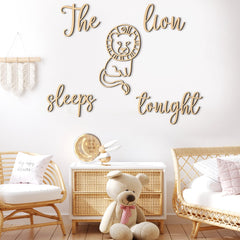 Kigley nursery-wall-art-wooden-lion creates durable, kid-friendly room focal point