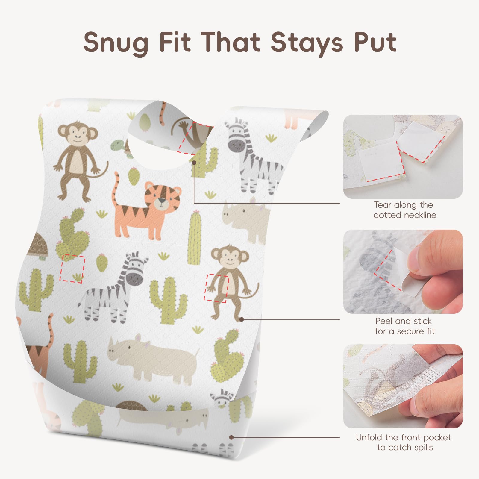 KIIS adjustable-neck bib fits ages 3–48 months for versatile feeding.