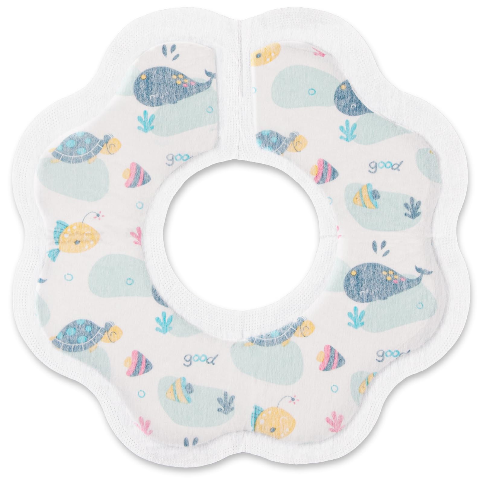 KIIS Ocean soft-touch bib provides gentle protection for baby's skin during feeding.