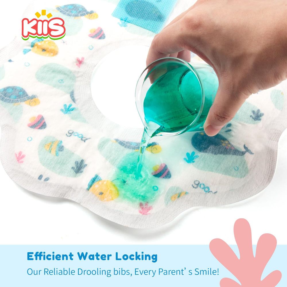 KIIS Ocean bib is travel-ready and lightweight for on-the-go dining.