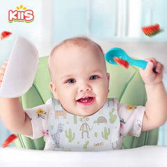 KIIS soft-material bibs provide gentle protection for delicate baby clothing.