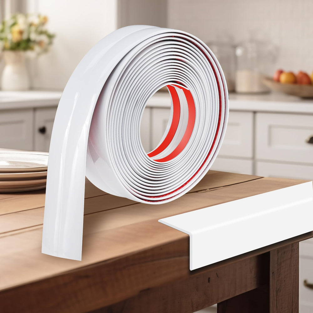 Kikerike corner protector installation demonstrates easy self-adhesive fit for quick setup.