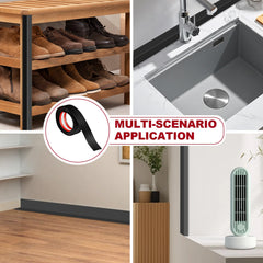 Kikerike corner protector demonstrates compatibility with drywall, wood, metal, and tile