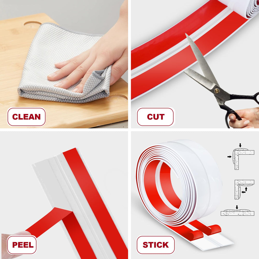 Kikerike slim white edge strip blends with interiors while safeguarding walls.