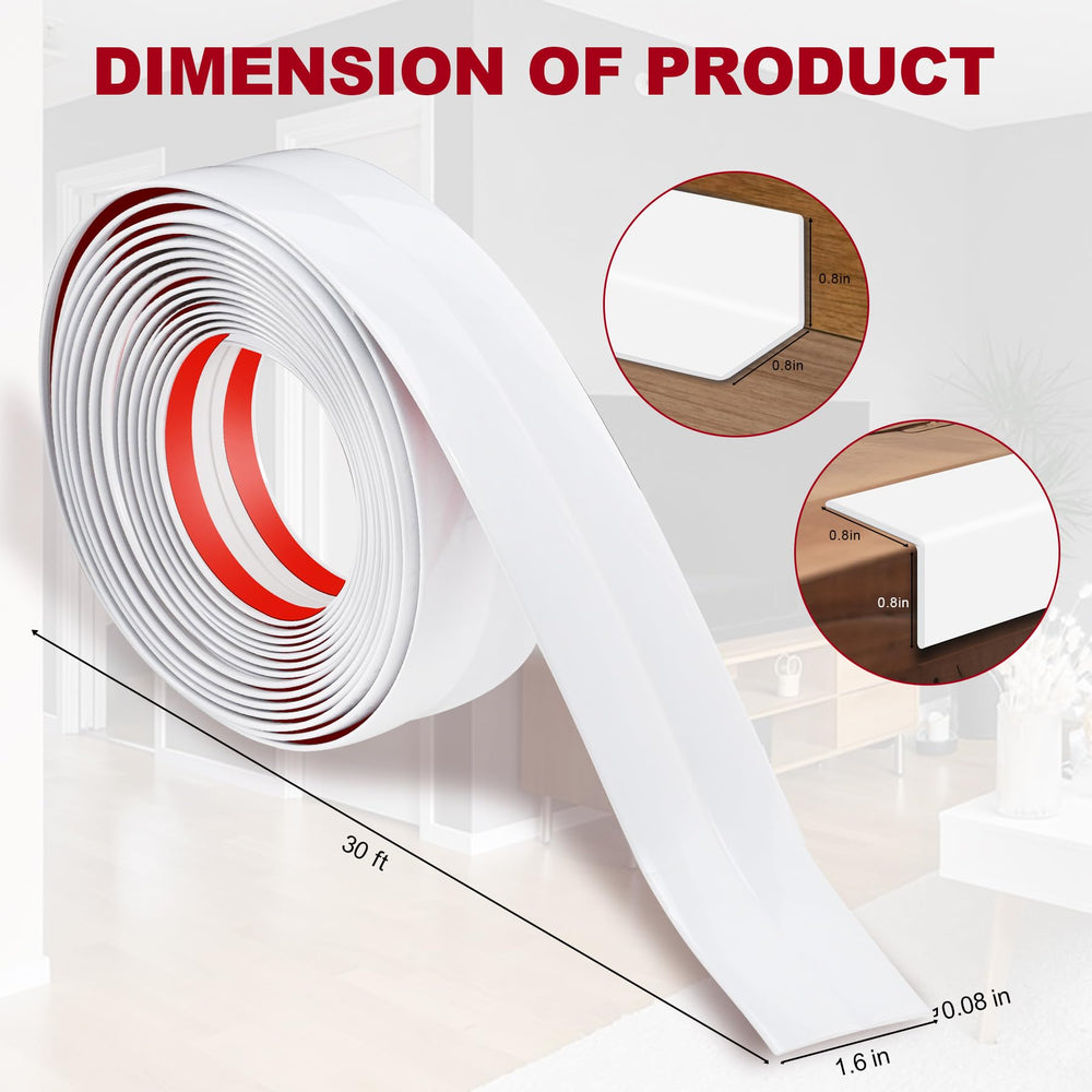 Kikerike wall corner edge on wall highlights durable PVC protection against impacts.