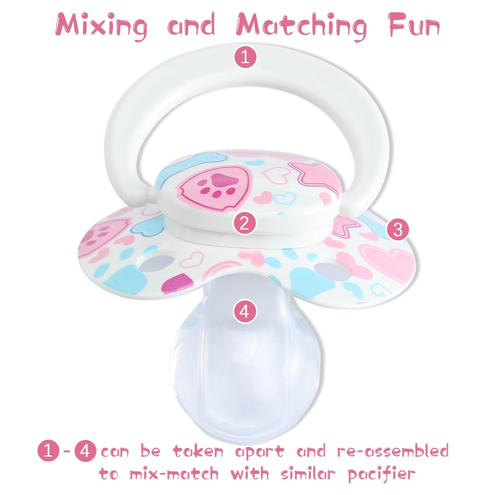 Kiligspace adult pacifier designed for DIY decorating and mix-and-match