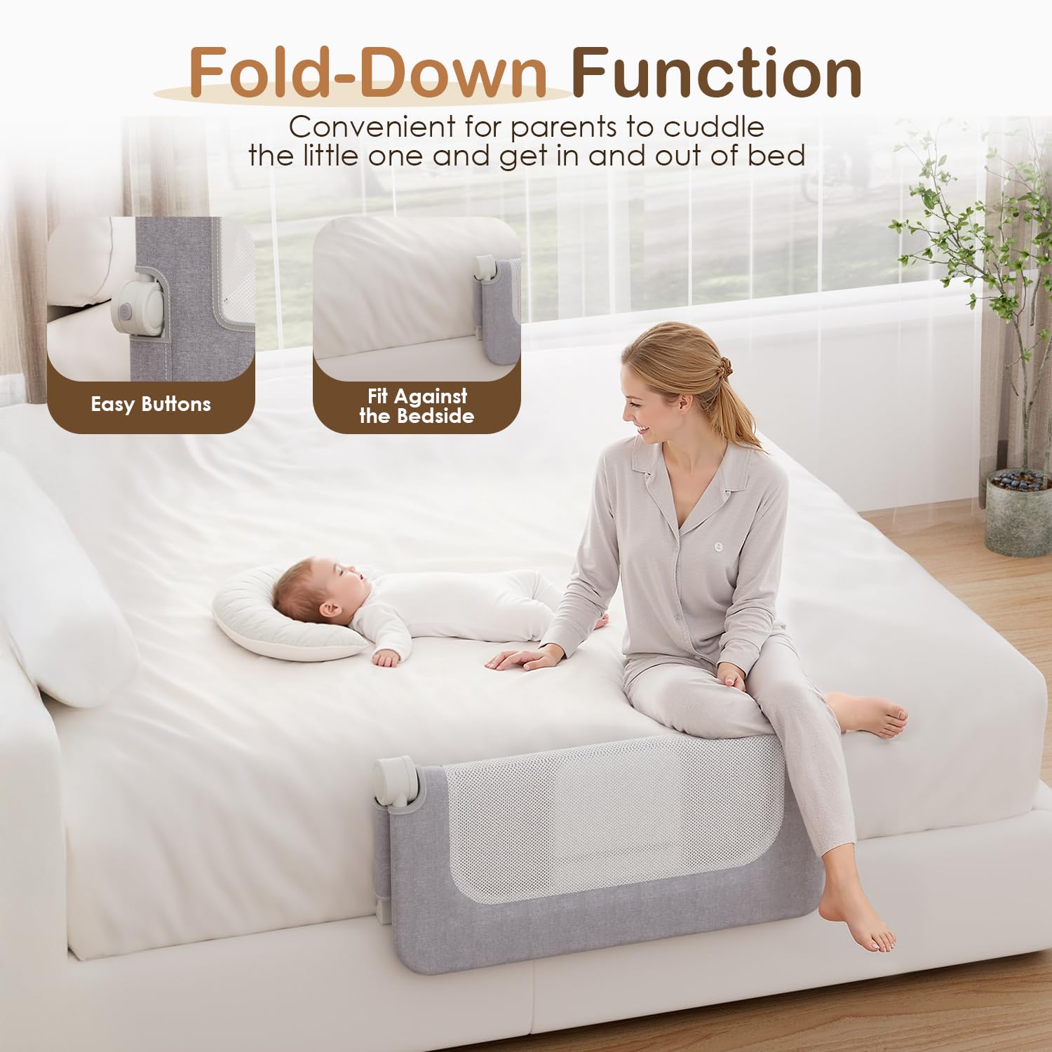 Kincongi bed rail breathable mesh panels promote cooler nights