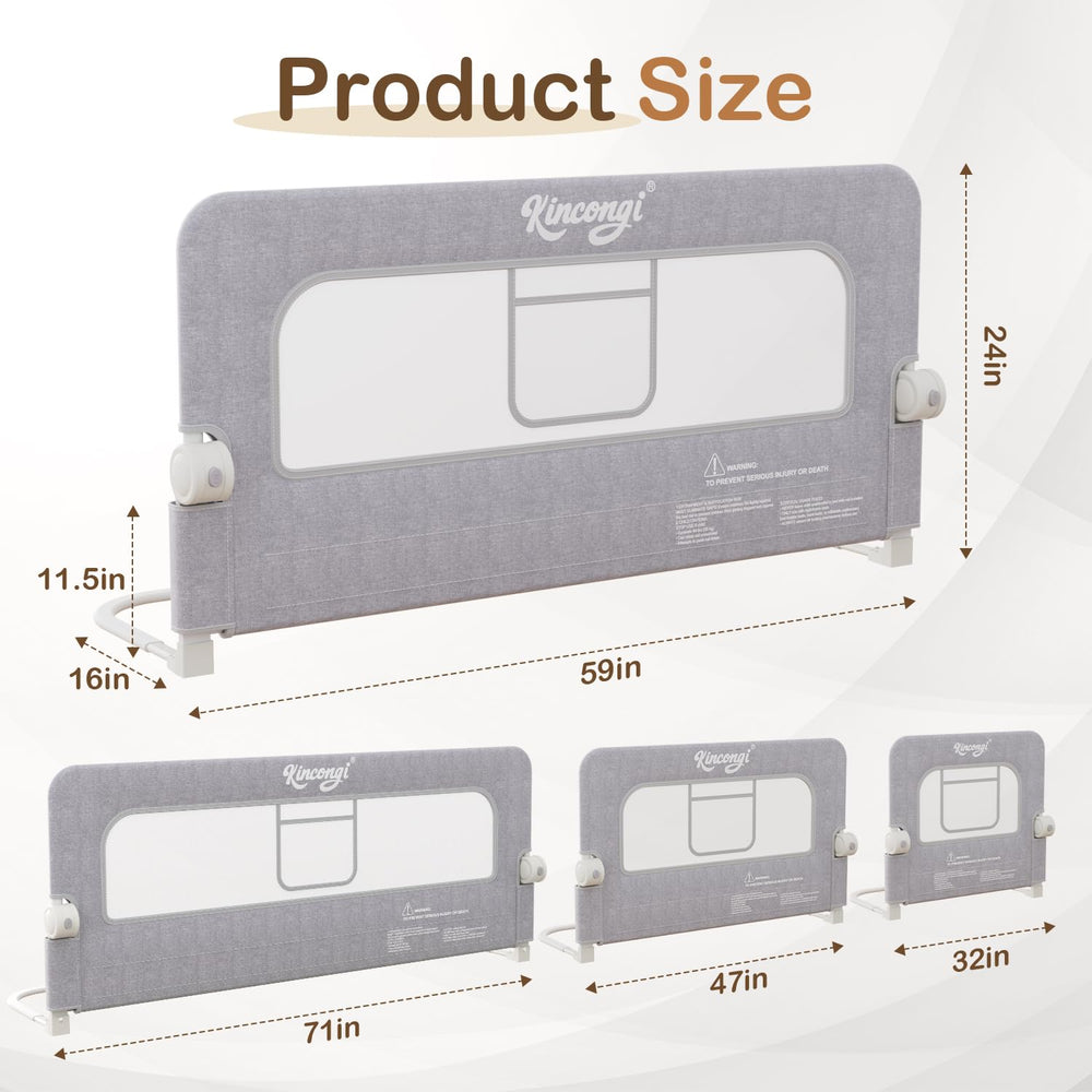 Kincongi bed rail closeup-strap highlights secure anchor and reinforced design.