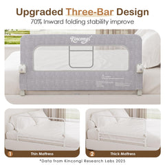 Kincongi bed rail plush padding offers soft, comfortable contact.