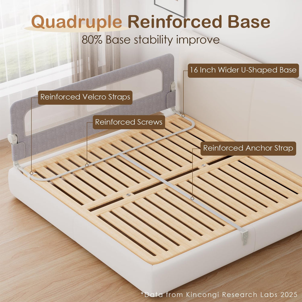 Kincongi bed rail swing-down-action for easy parent access