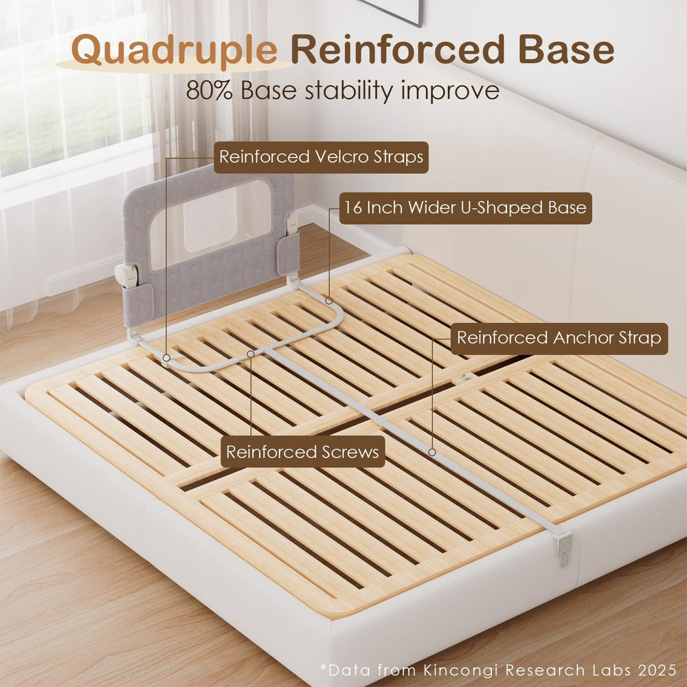 Kincongi bed rail swing-down action allows easy access with one hand