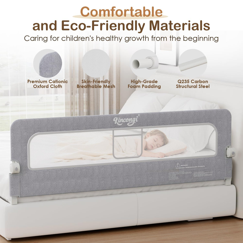 Kincongi bed rail tool-free-install shows quick setup
