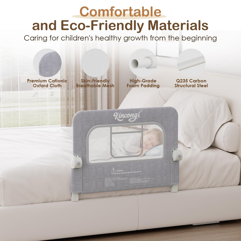 Kincongi bed rail tool-free installation saves setup time