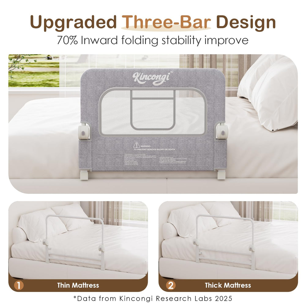 Kincongi bed rail ultra-soft fabric padding creates cozy skin friendly touch