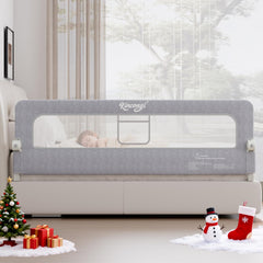 Kincongi bed rail under-mattress-base provides a secure toddler barrier