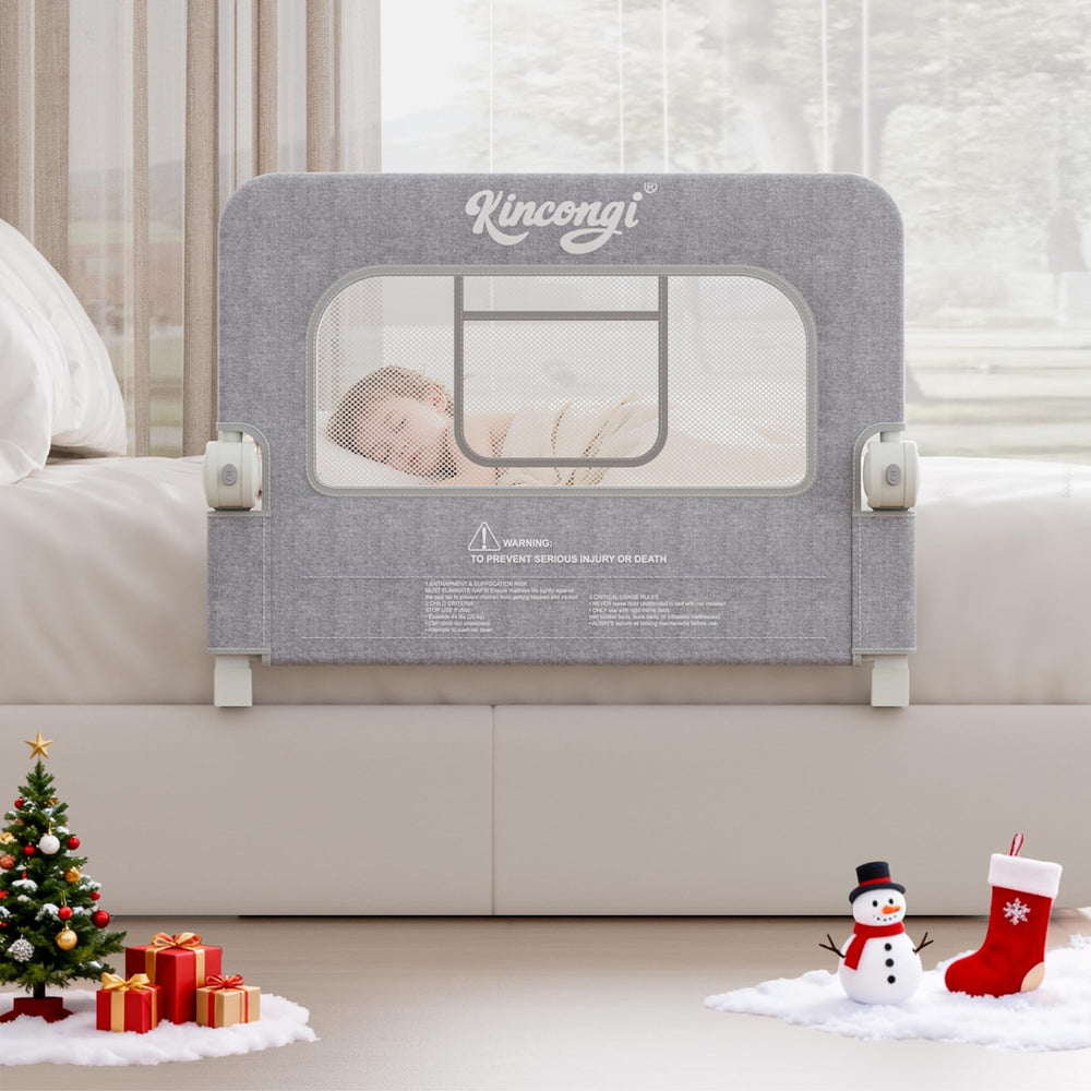 Kincongi bed rail wide base under mattress for secure barrier