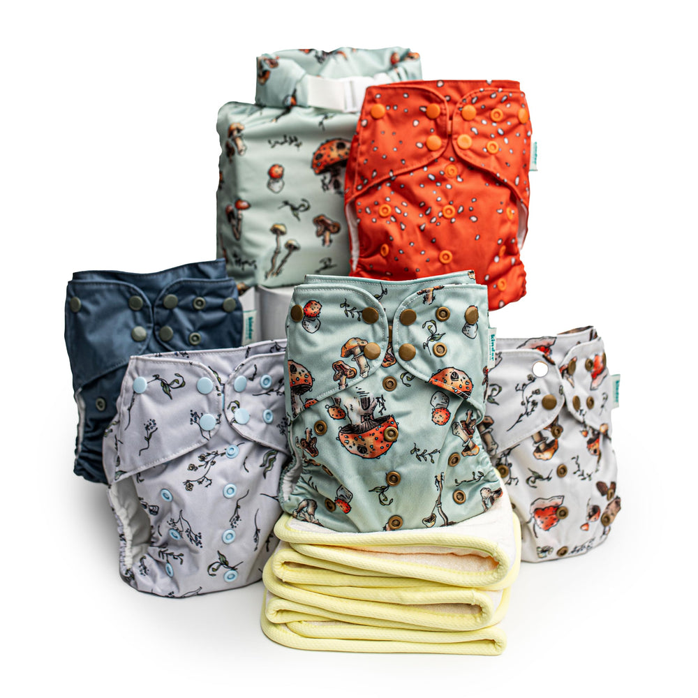 Kinder Forest Fairytale pocket diaper with breathable AWJ lining for cool, comfortable wear.